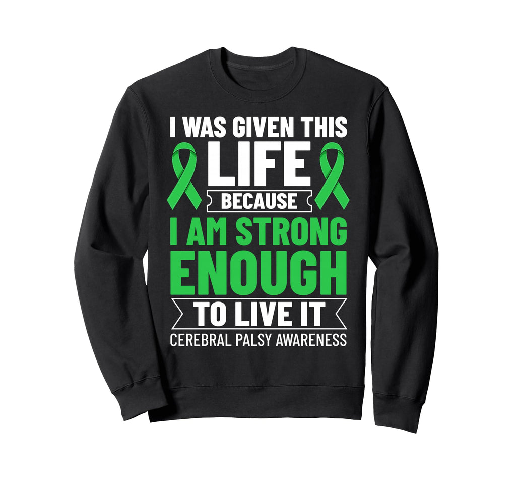 Cerebral Palsy Green Ribbon Brain Sweatshirt - Custom Art Print Men Women - T-Shirt, Sweatshirt, Hoodie