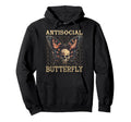 Antisocial Butterfly Hoodie - Unique Graphic Men Women - T-Shirt, Sweatshirt, Hoodie