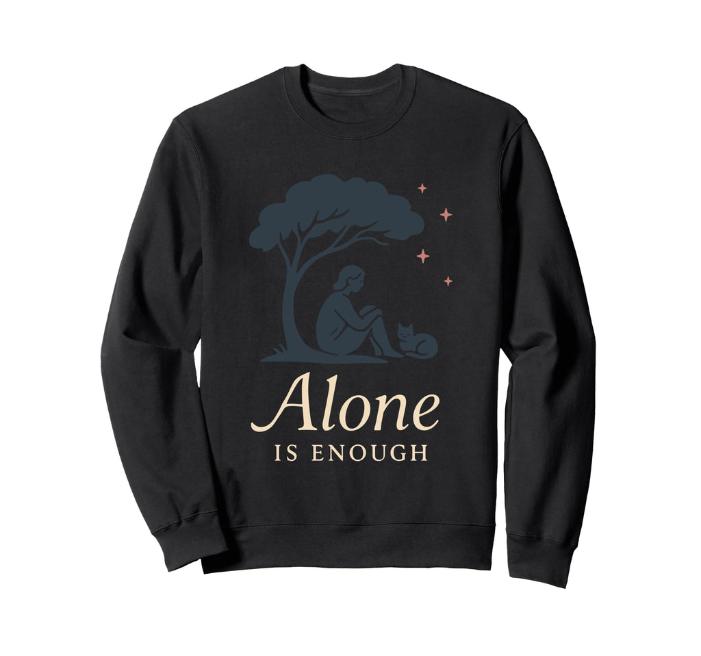 Introvert Alone Is Enough Social Sweatshirt - Minimalist Print for Adults - T-Shirt, Sweatshirt, Hoodie