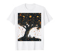 Serene Meditation Under Autumn Tree T-Shirt - Custom Art Print Unisex - T-Shirt, Sweatshirt, Hoodie