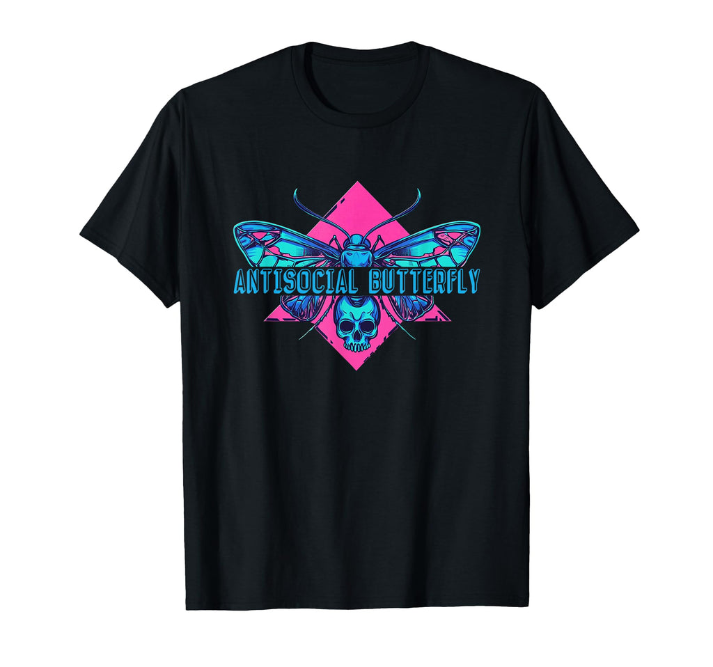 Synthwave Antisocial Butterfly T-Shirt - Unique Graphic for Adults - T-Shirt, Sweatshirt, Hoodie