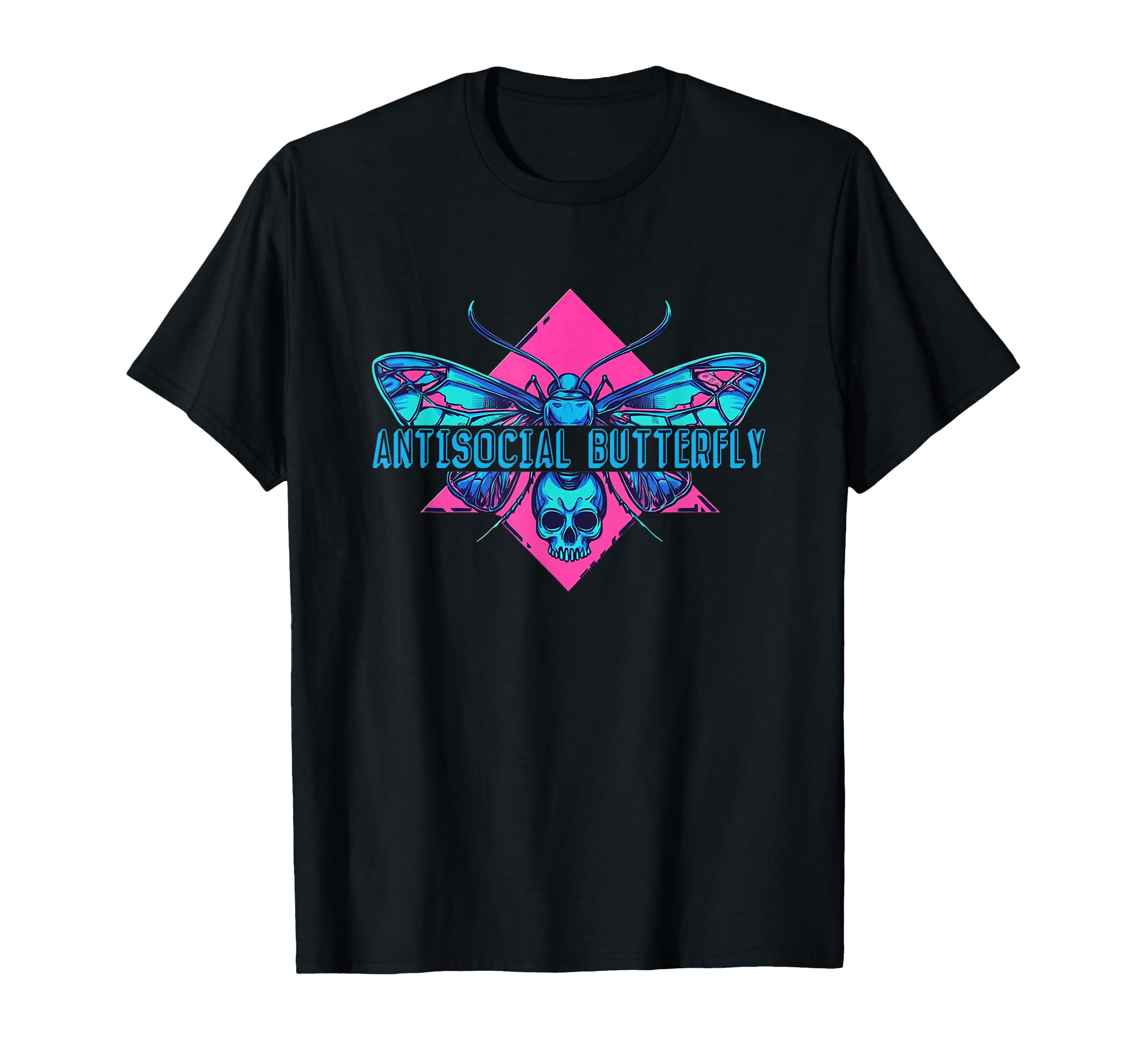 Synthwave Antisocial Butterfly T-Shirt - Unique Graphic for Adults - T-Shirt, Sweatshirt, Hoodie