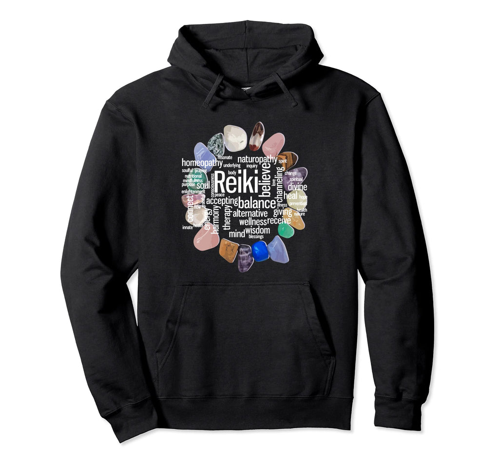 Reiki Terms Wordcloud Crystal Energy Hoodie - Fun Novelty Design Unisex - T-Shirt, Sweatshirt, Hoodie
