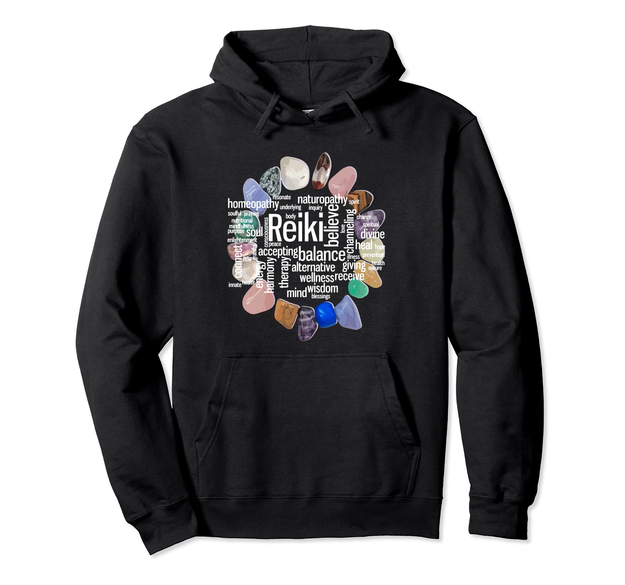 Reiki Terms Wordcloud Crystal Energy Hoodie - Fun Novelty Design Unisex - T-Shirt, Sweatshirt, Hoodie