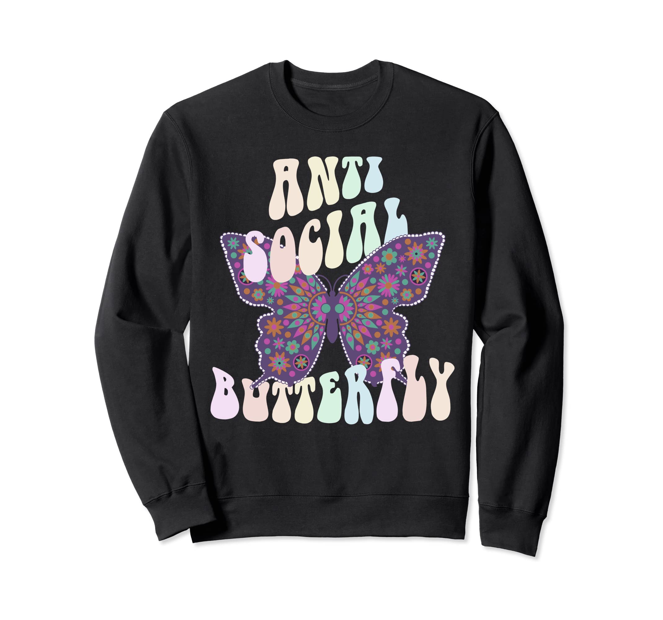 Funny Anti Social Butterfly Club Shy Sweatshirt - Unique Graphic Unisex - T-Shirt, Sweatshirt, Hoodie