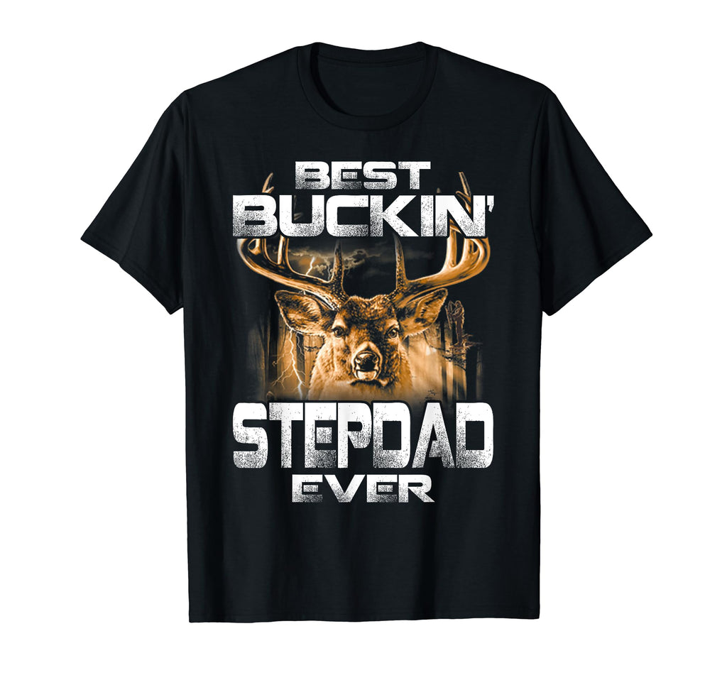 Best Buckin Stepdad Ever Deer T-Shirt - Fun Novelty Design for Adults - T-Shirt, Sweatshirt, Hoodie