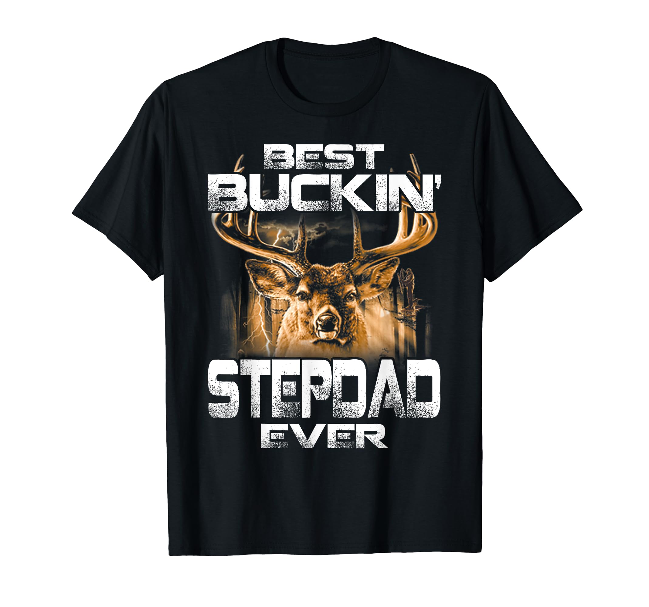 Best Buckin Stepdad Ever Deer T-Shirt - Fun Novelty Design for Adults - T-Shirt, Sweatshirt, Hoodie