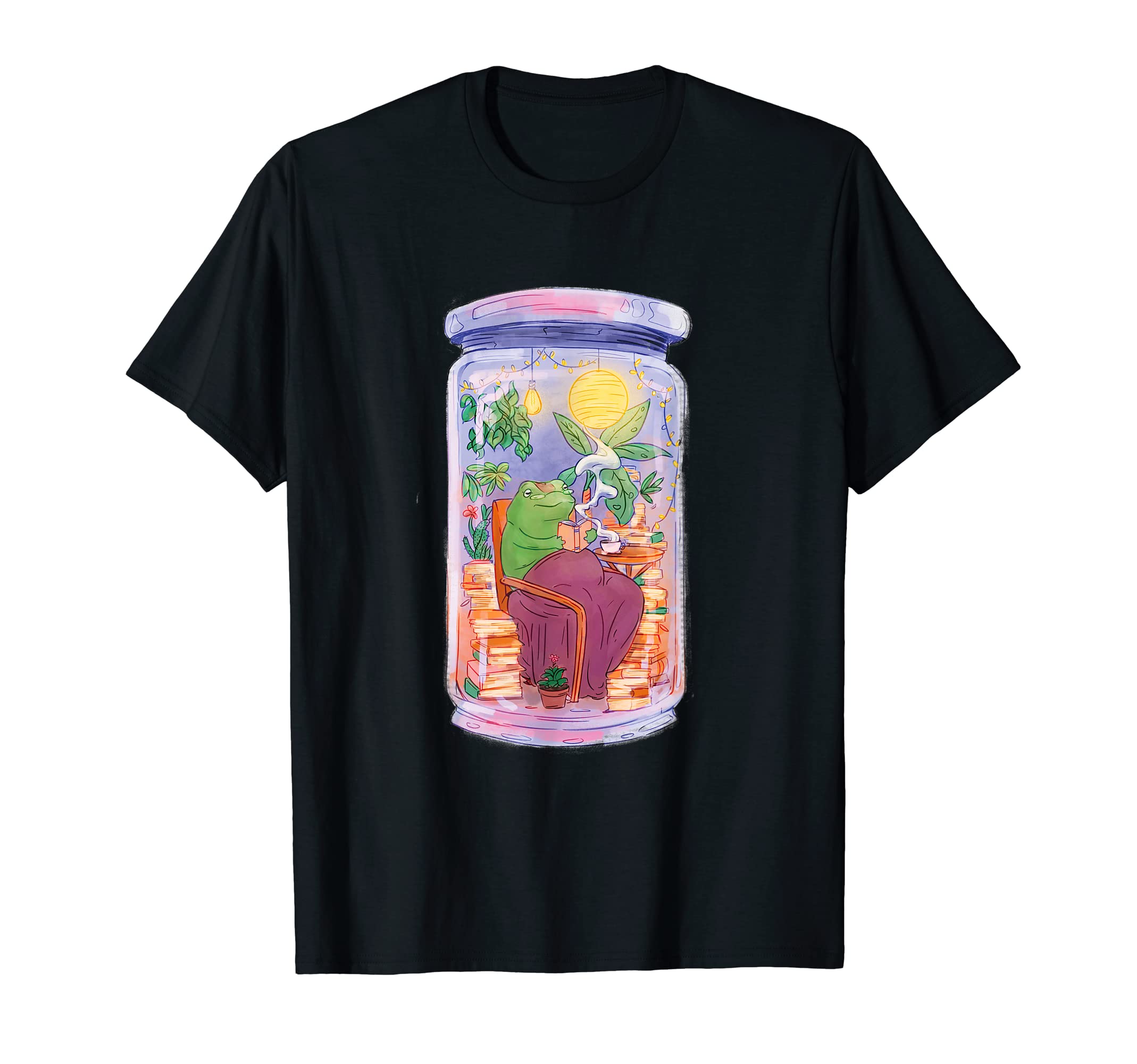 Frog Reader Book Lover Librarian Book T-Shirt - Novelty Apparel for Adults - T-Shirt, Sweatshirt, Hoodie