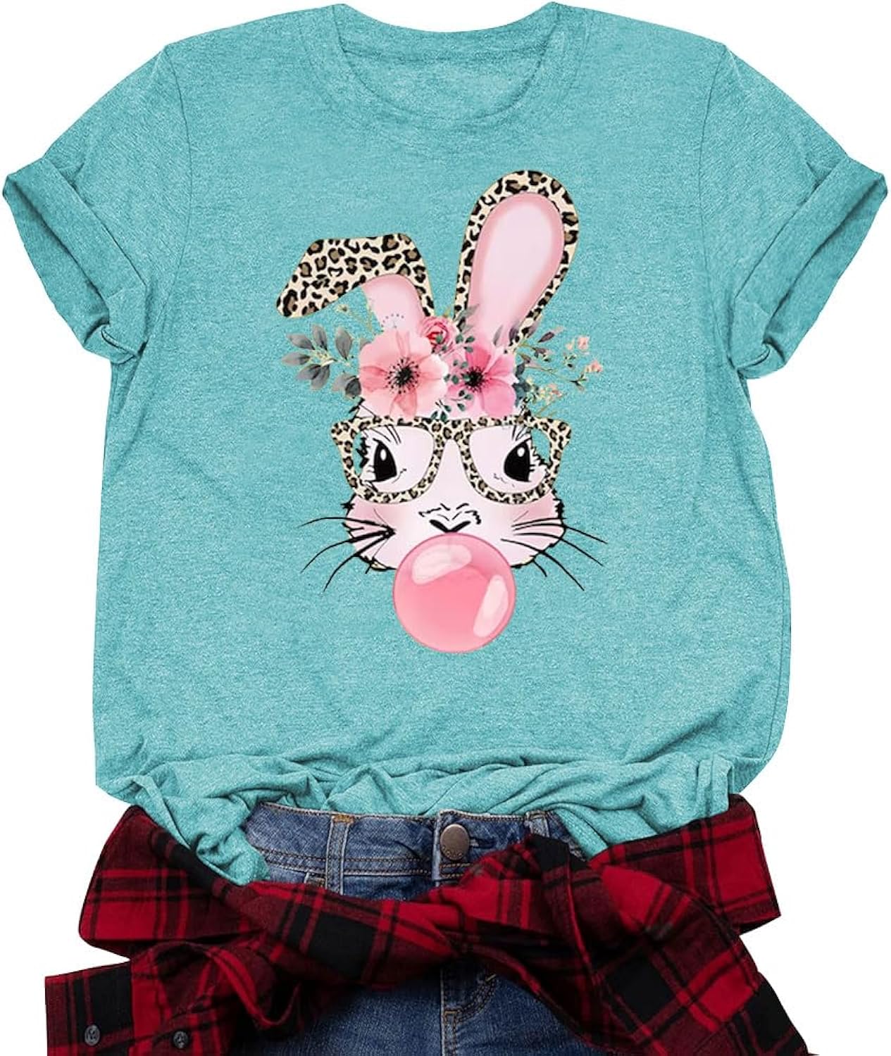 Women's Easter Shirts Easter Bunny Printed T Shirts Funny Rabbit Easter Graphic Tee Happy Easter Holiday Top - T-Shirt, Sweatshirt, Hoodie