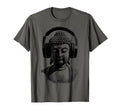 Buddha Headphones Mindfulness Music Boho T-Shirt - Minimalist Print Unisex - T-Shirt, Sweatshirt, Hoodie