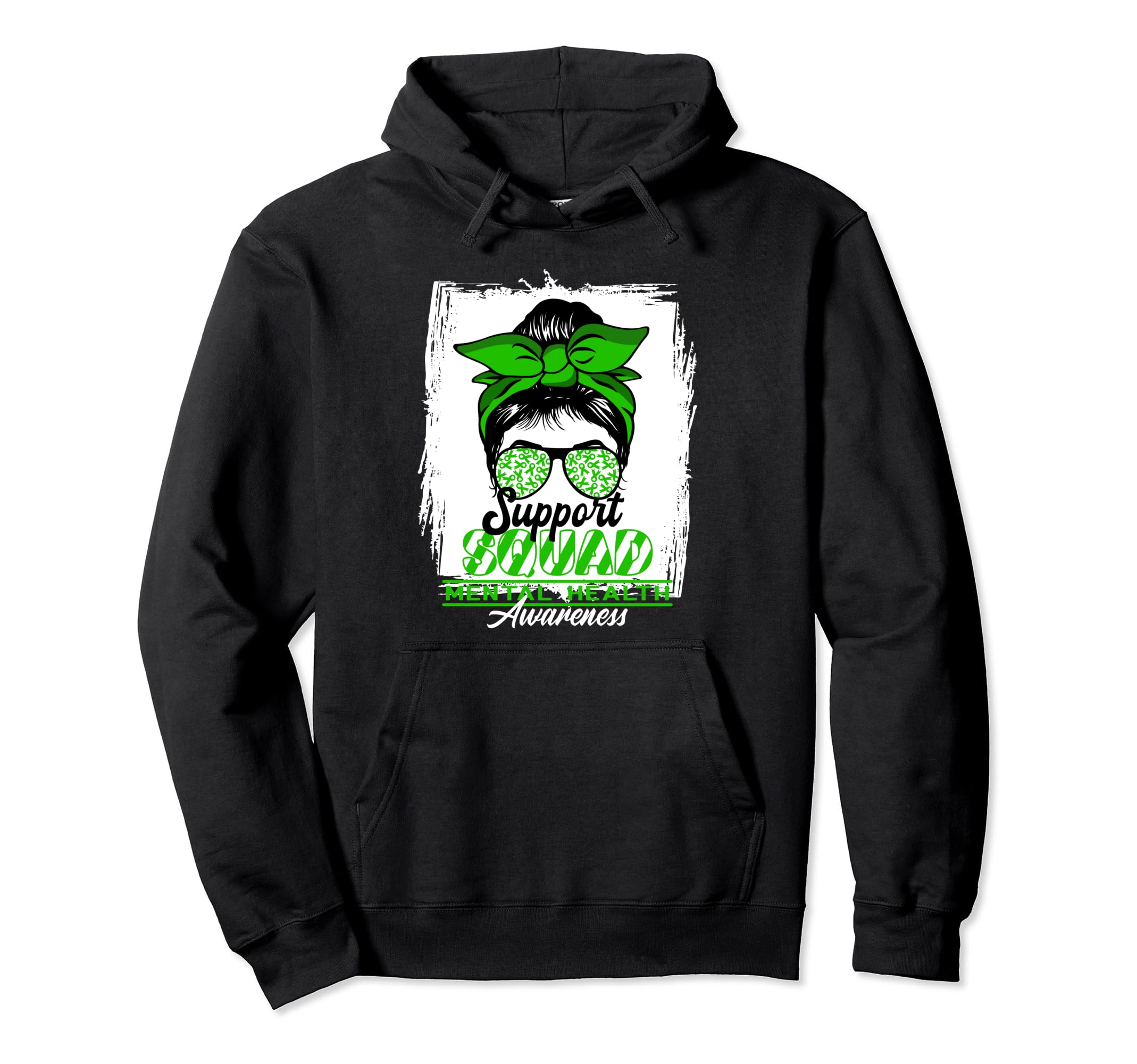 Messy Bun Support Awareness Squad Hoodie - Casual Everyday Wear for Adults - T-Shirt, Sweatshirt, Hoodie
