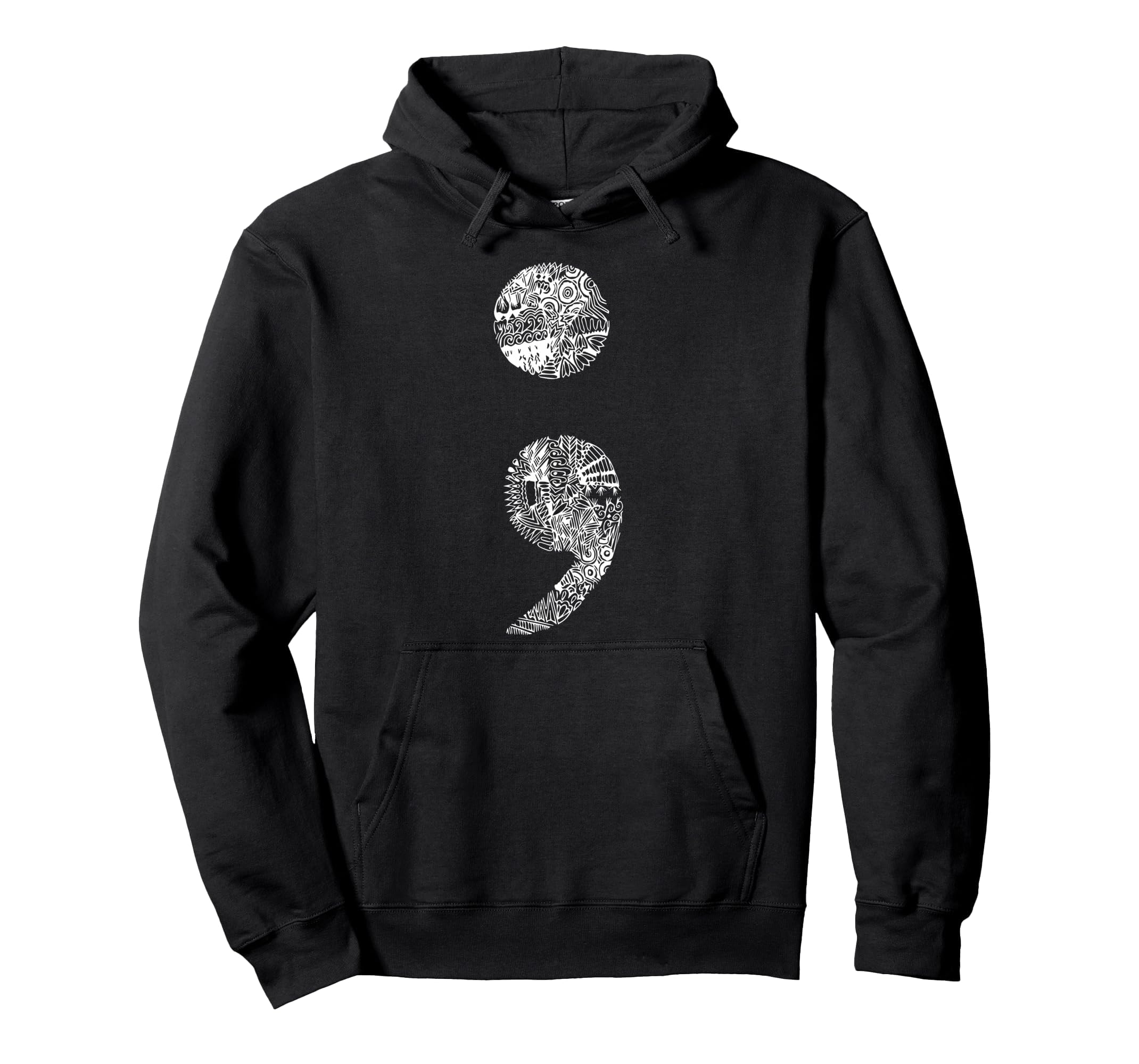 Semicolon Gift Suicide Prevention Hoodie - Minimalist Print Men Women - T-Shirt, Sweatshirt, Hoodie