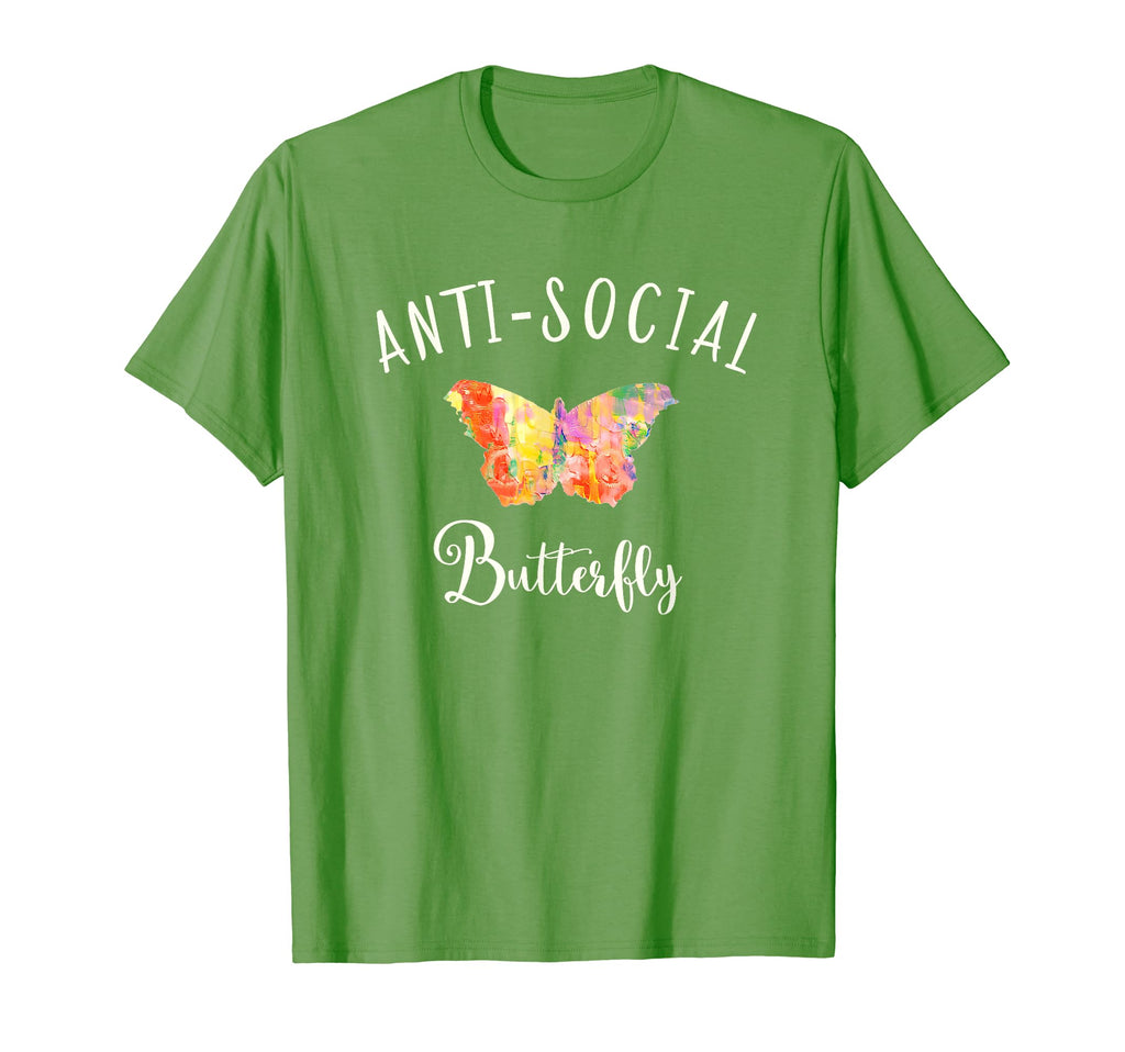 Womens Anti Social Butterfly Funny T-Shirt - Custom Art Print for Adults - T-Shirt, Sweatshirt, Hoodie