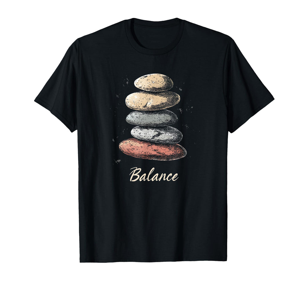 Zen Balancing Stones Art Mindfulness T-Shirt - Graphic Print for Adults - T-Shirt, Sweatshirt, Hoodie