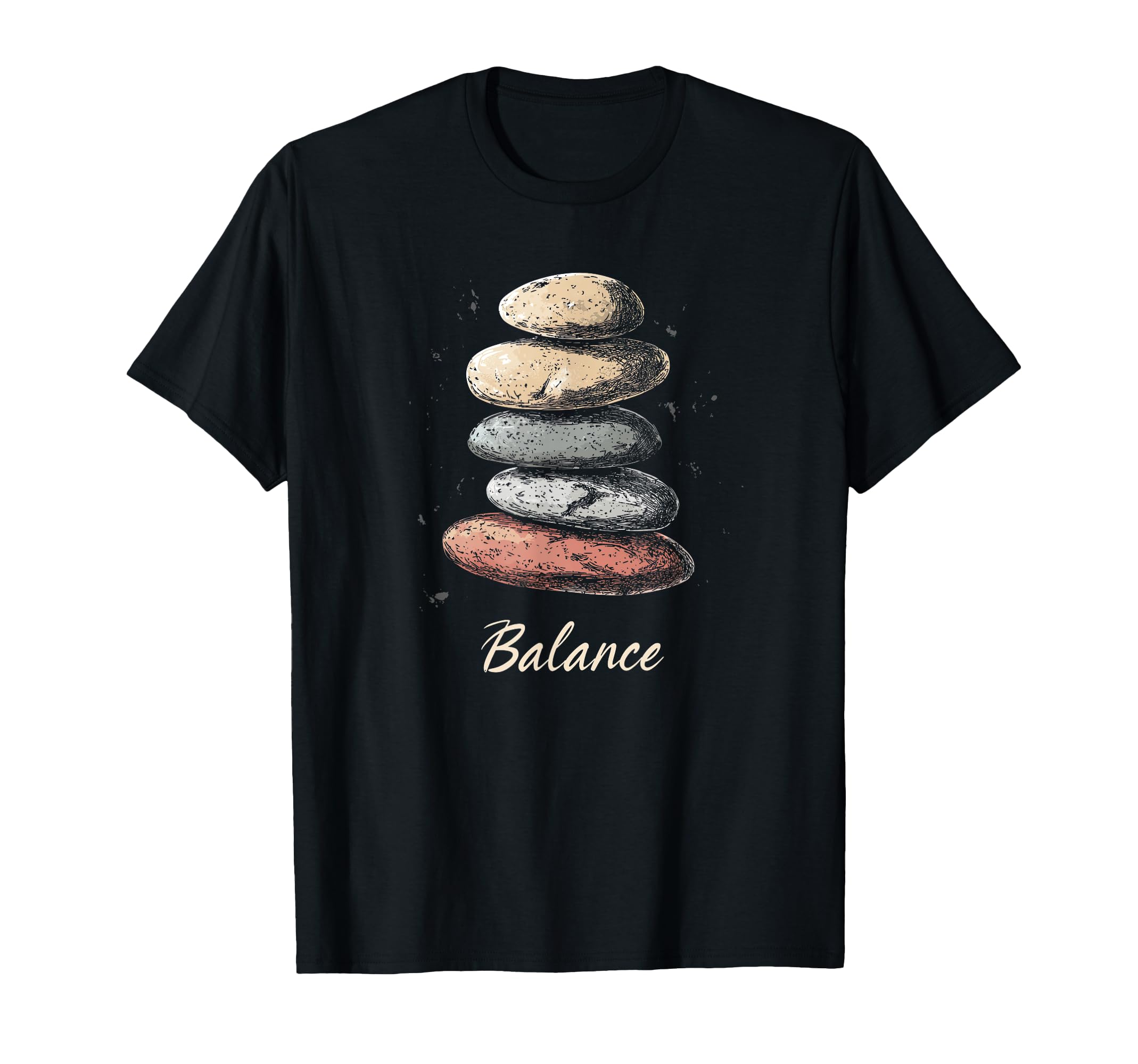 Zen Balancing Stones Art Mindfulness T-Shirt - Graphic Print for Adults - T-Shirt, Sweatshirt, Hoodie