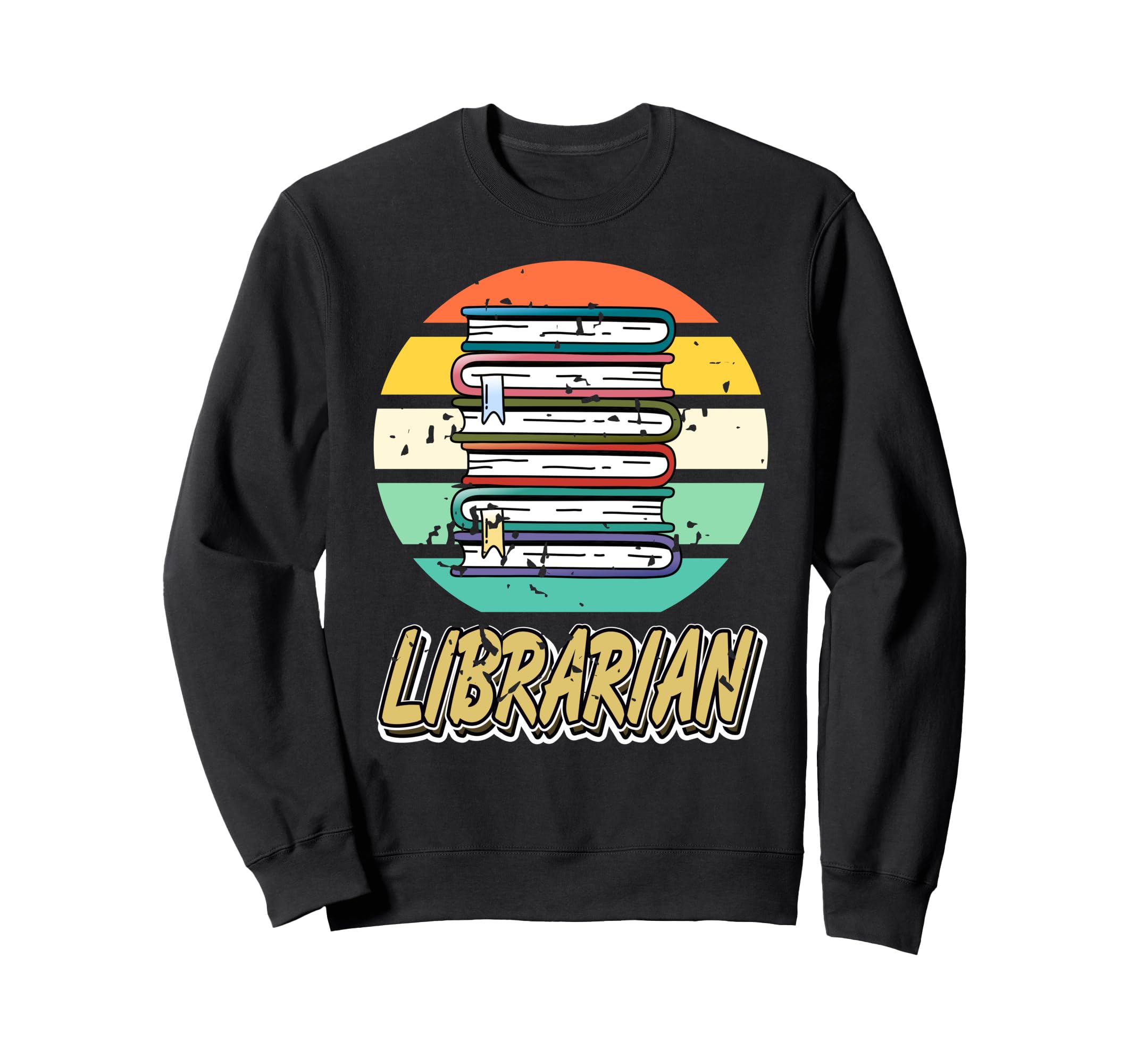 Librarian Book Stack Reading Circle Sweatshirt - Unique Graphic Men Women - T-Shirt, Sweatshirt, Hoodie