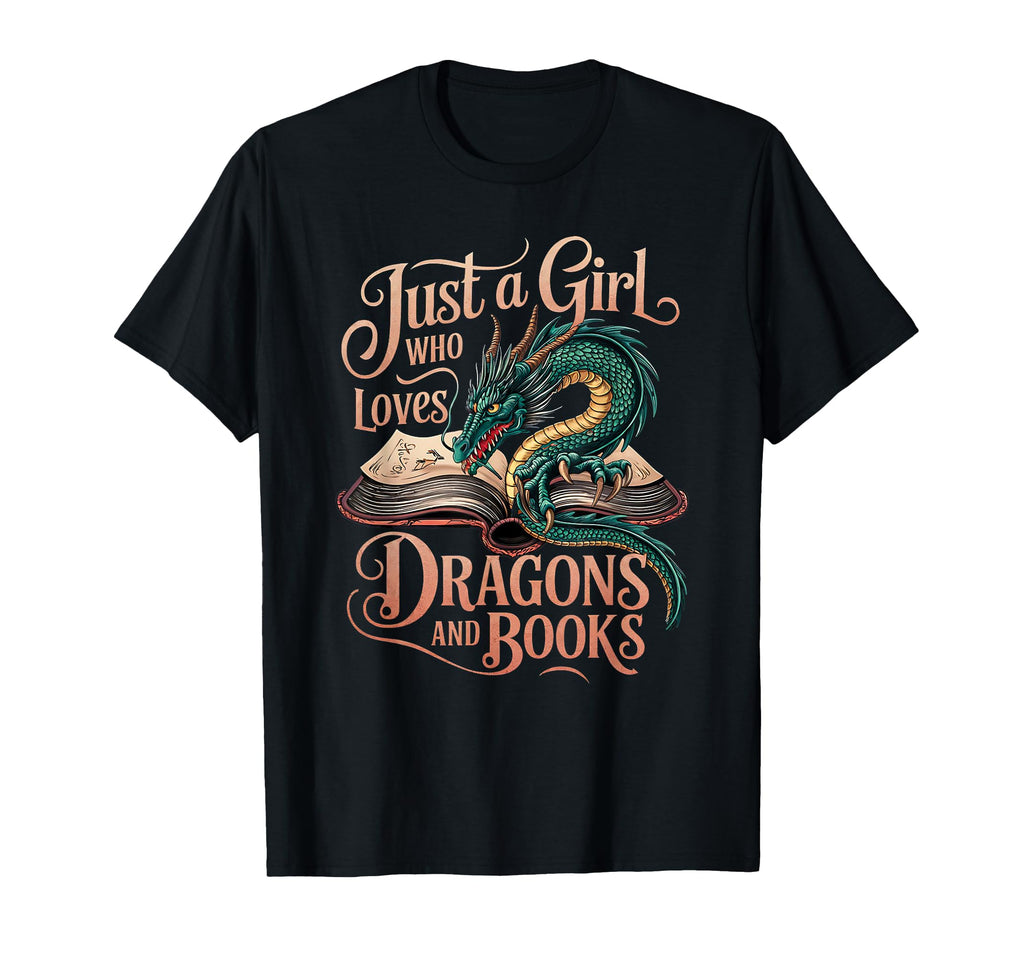 Just Who Loves Dragons And Books Reader T-Shirt - Aesthetic Graphic Unisex - T-Shirt, Sweatshirt, Hoodie