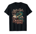 Just Who Loves Dragons And Books Reader T-Shirt - Aesthetic Graphic Unisex - T-Shirt, Sweatshirt, Hoodie