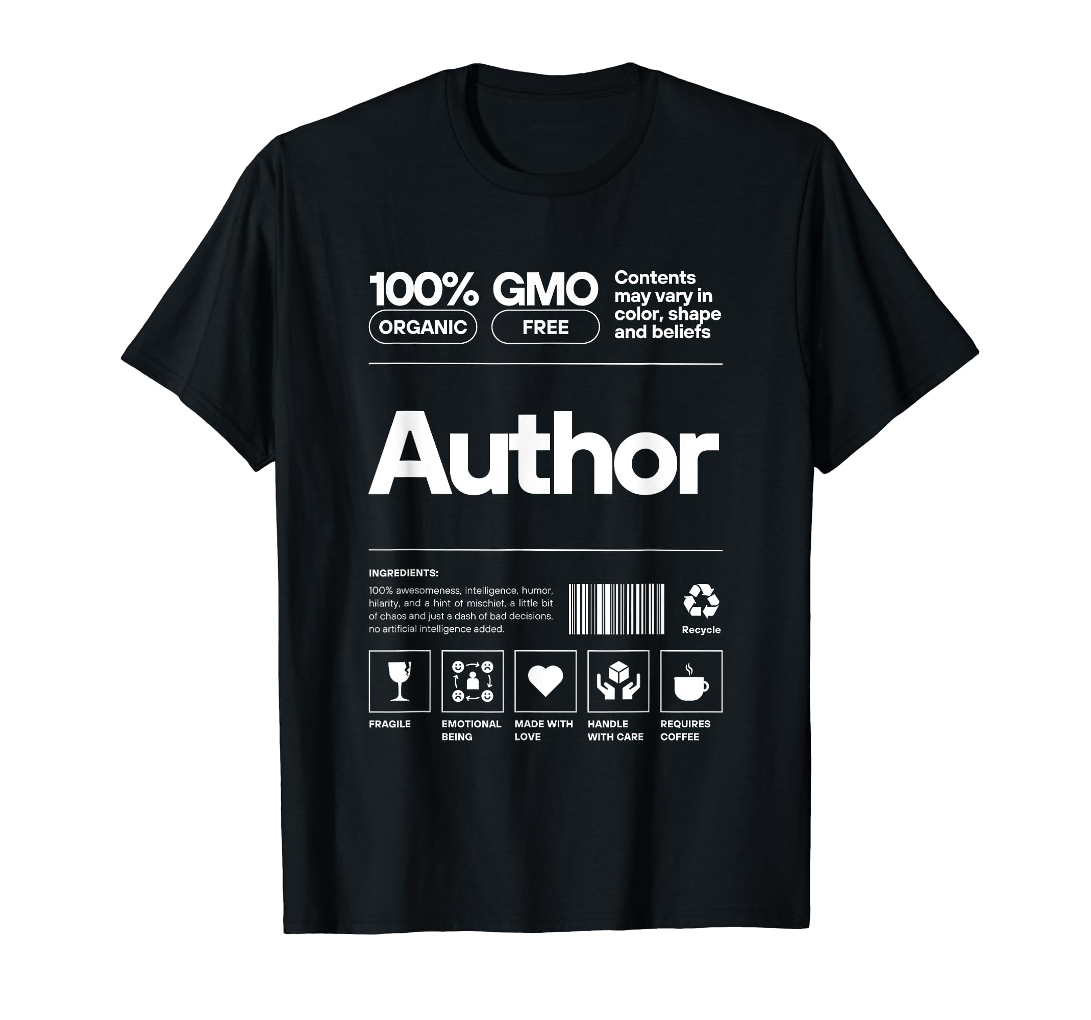 Author Coffee Lover Writer Literature T-Shirt - Unique Graphic Unisex - T-Shirt, Sweatshirt, Hoodie