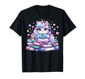 Funny Anime Kawaii Rainbow Unicorn Reading T-Shirt - Unique Graphic Unisex - T-Shirt, Sweatshirt, Hoodie