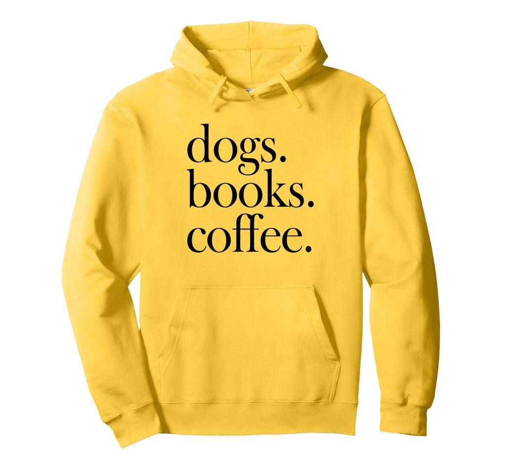 Dogs Coffee Books Canine Caffeine Hoodie - Graphic Print for Adults - T-Shirt, Sweatshirt, Hoodie