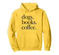 Dogs Coffee Books Canine Caffeine Hoodie - Graphic Print for Adults - T-Shirt, Sweatshirt, Hoodie