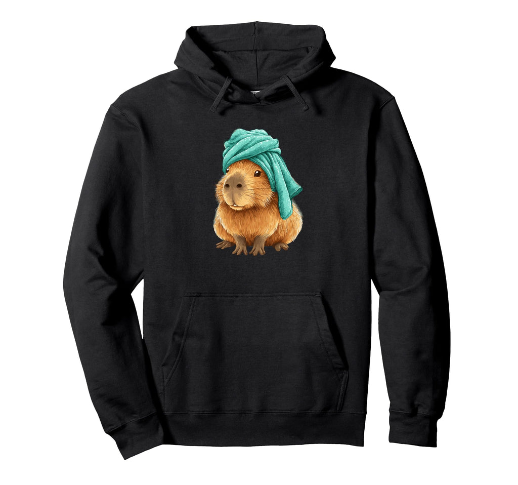 Capybara Spa Towel Turban Self Care Hoodie - Fun Novelty Design for Adults - T-Shirt, Sweatshirt, Hoodie