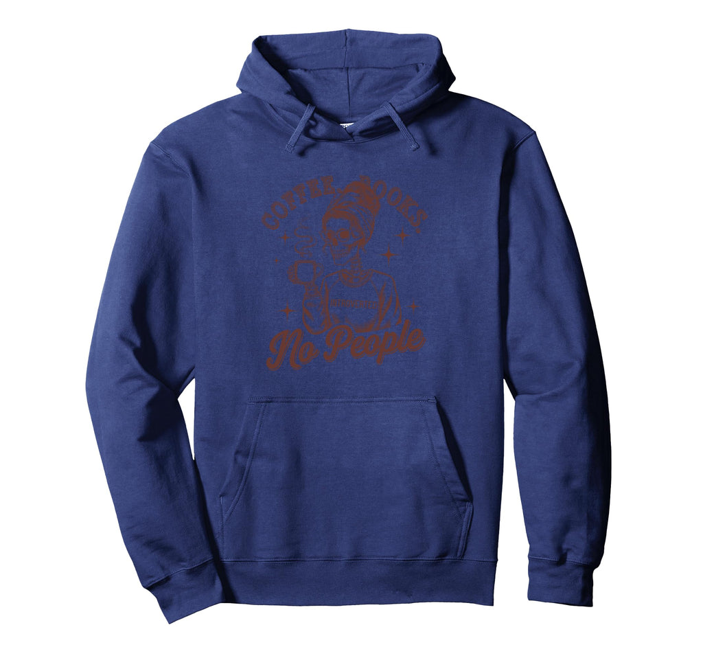 Coffee Books No People Skeleton Art Hoodie - Aesthetic Graphic Men Women - T-Shirt, Sweatshirt, Hoodie