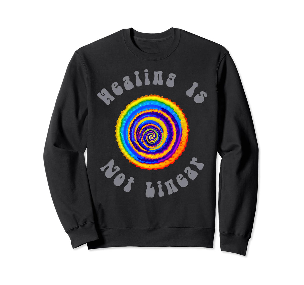 Healing Is Not Linear Mental Sweatshirt - Aesthetic Graphic for Adults - T-Shirt, Sweatshirt, Hoodie