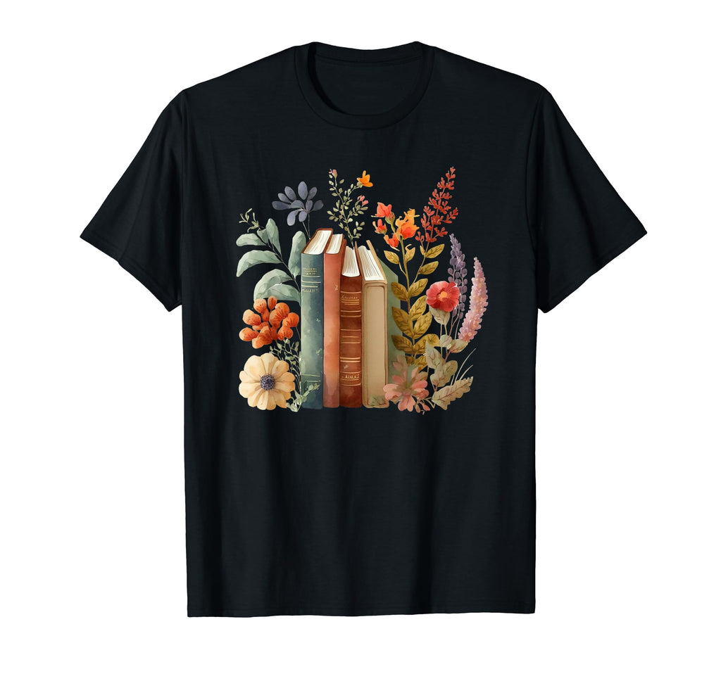 Floral Books Wildflower Bookworm T-Shirt - Custom Art Print Men Women - T-Shirt, Sweatshirt, Hoodie