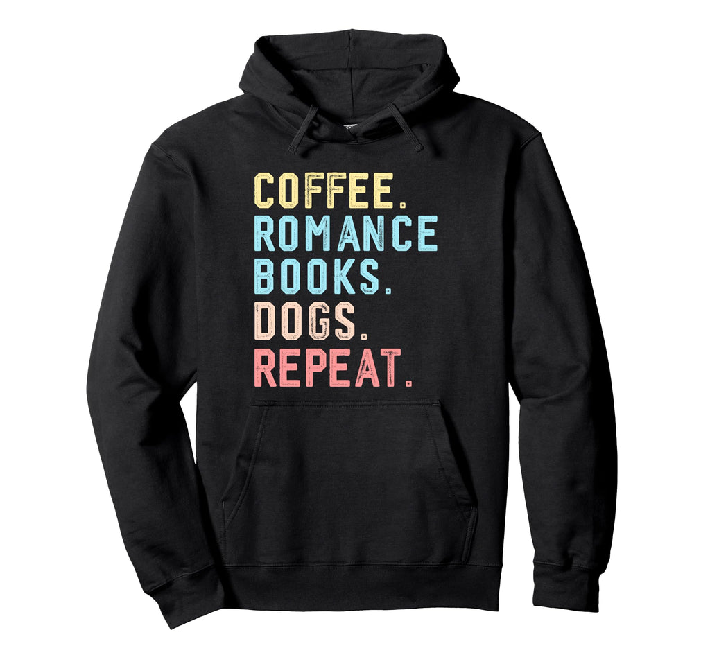 Funny Coffee Dogs Romance Books Book Hoodie - Trendy Graphic for Adults - T-Shirt, Sweatshirt, Hoodie