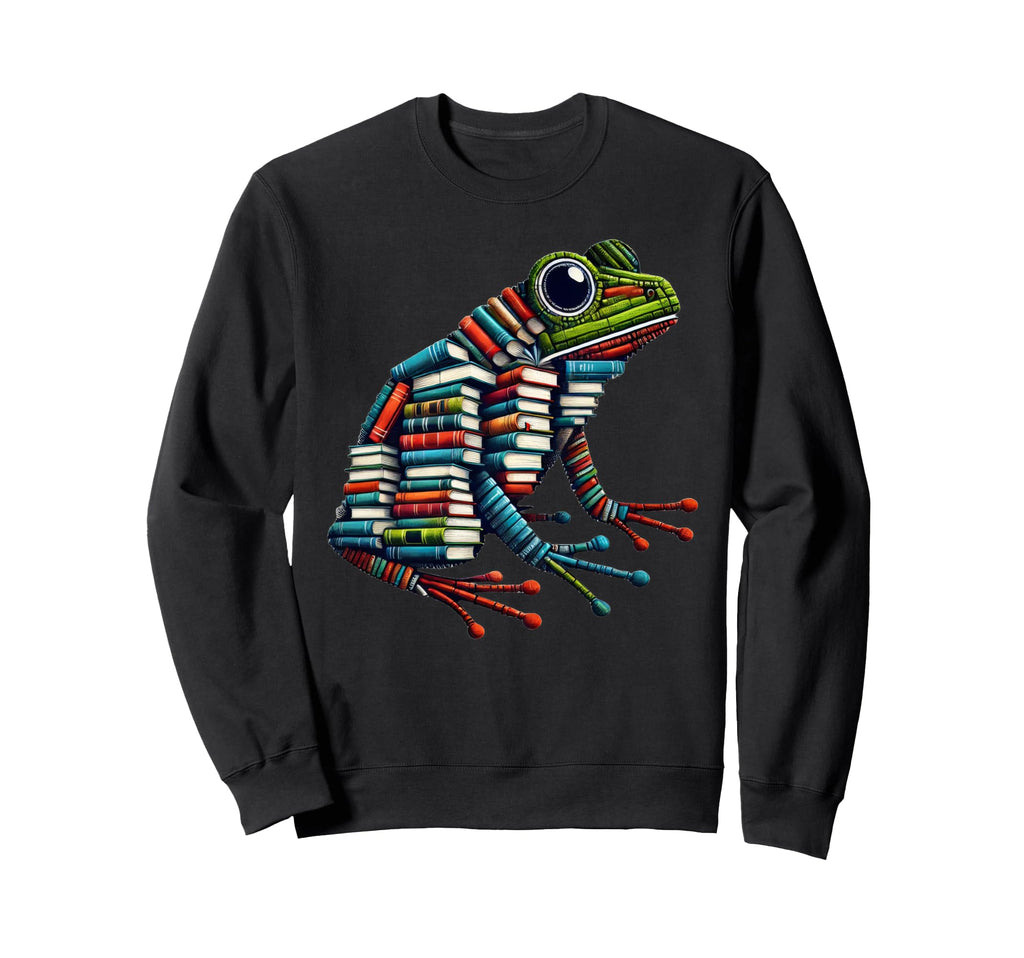 Books Frog Book Lover Bookworm Sweatshirt - Fun Novelty Design for Adults - T-Shirt, Sweatshirt, Hoodie