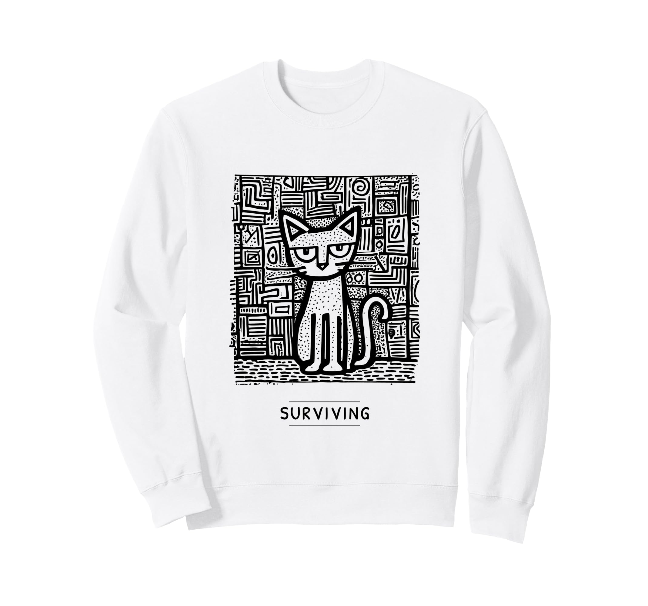 Surviving Cat Meme Dry Introvert Sweatshirt - Aesthetic Graphic Unisex - T-Shirt, Sweatshirt, Hoodie