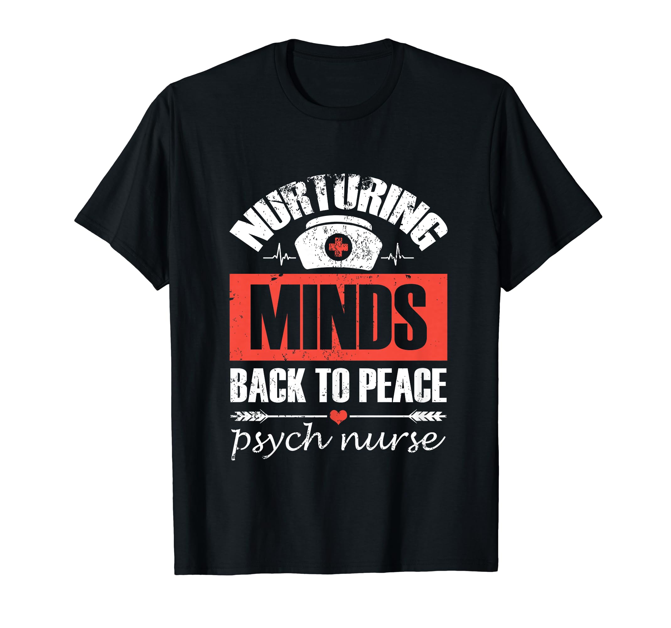 Nurturing Minds Back To Peace Psych T-Shirt - Minimalist Print for Adults - T-Shirt, Sweatshirt, Hoodie