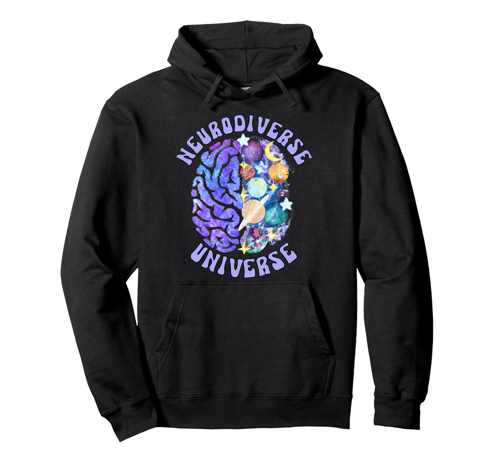 Neurodiverse Universe Neurodiversity Hoodie - Custom Art Print for Adults - T-Shirt, Sweatshirt, Hoodie