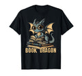 Nerdy Book Dragon Fantasy Bookworm T-Shirt - Minimalist Print Unisex - T-Shirt, Sweatshirt, Hoodie