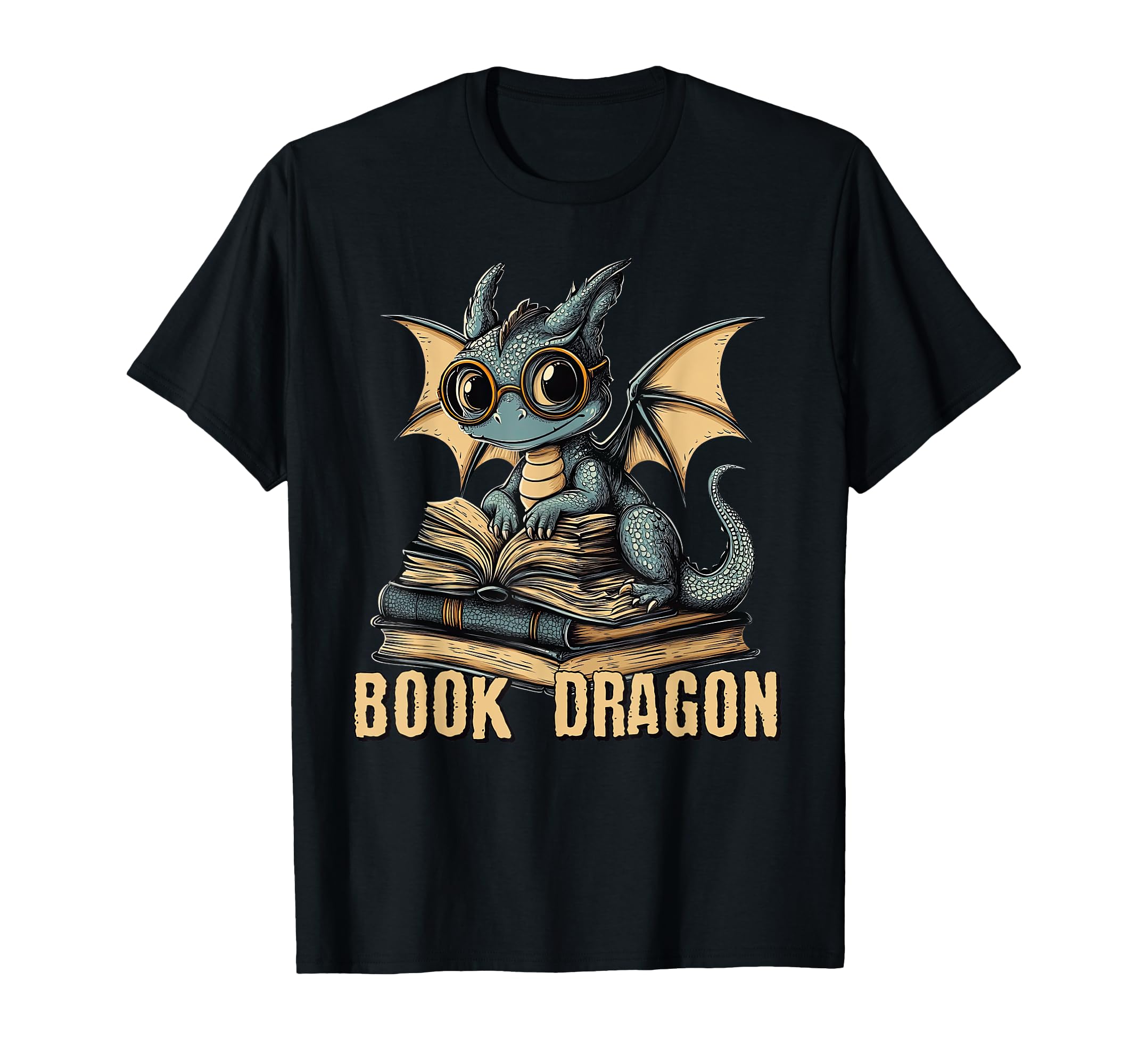 Nerdy Book Dragon Fantasy Bookworm T-Shirt - Minimalist Print Unisex - T-Shirt, Sweatshirt, Hoodie