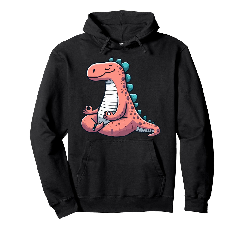 Meditation Dinosaur Yoga Pose Relaxing Hoodie - Novelty Apparel Unisex - T-Shirt, Sweatshirt, Hoodie