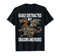 Easily Distracted Dragons And Books T-Shirt - Custom Art Print for Adults - T-Shirt, Sweatshirt, Hoodie