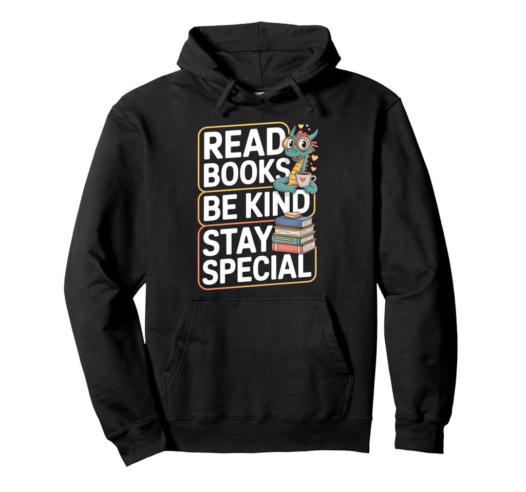 Book Lovers Reading Dragon Reading Hoodie - Streetwear Style for Adults - T-Shirt, Sweatshirt, Hoodie