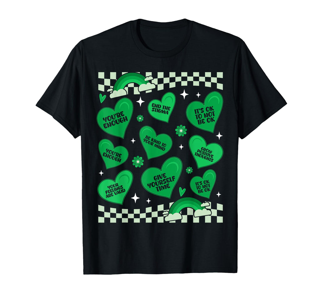 Mental Health Awareness Ribbon Items T-Shirt - Casual Everyday Wear Unisex - T-Shirt, Sweatshirt, Hoodie