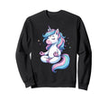 Meditation Unicorn Yoga Pose Sweatshirt - Aesthetic Graphic for Adults - T-Shirt, Sweatshirt, Hoodie