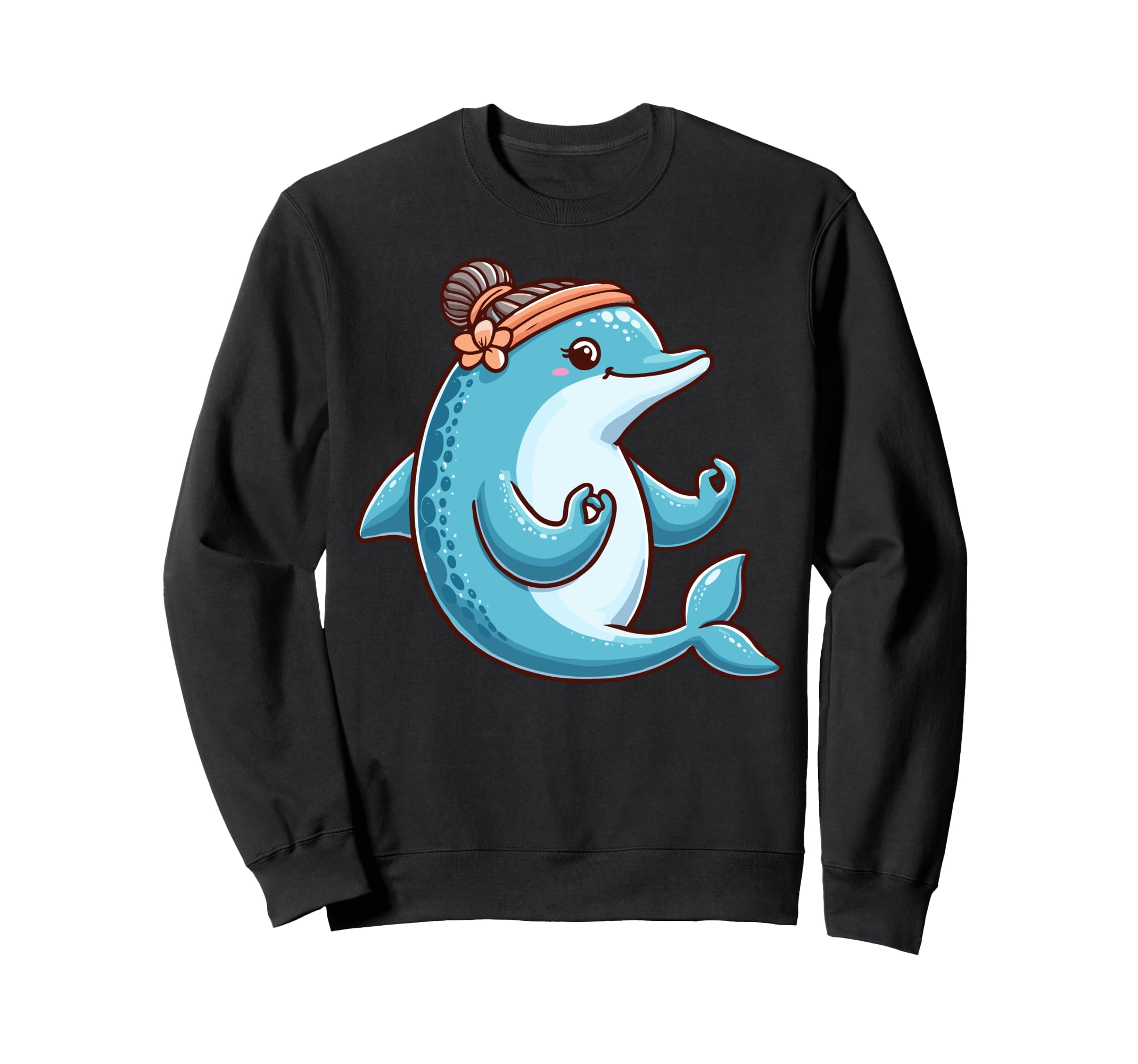 Meditation Dolphin Yoga Pose Sweatshirt - Minimalist Print Men Women - T-Shirt, Sweatshirt, Hoodie