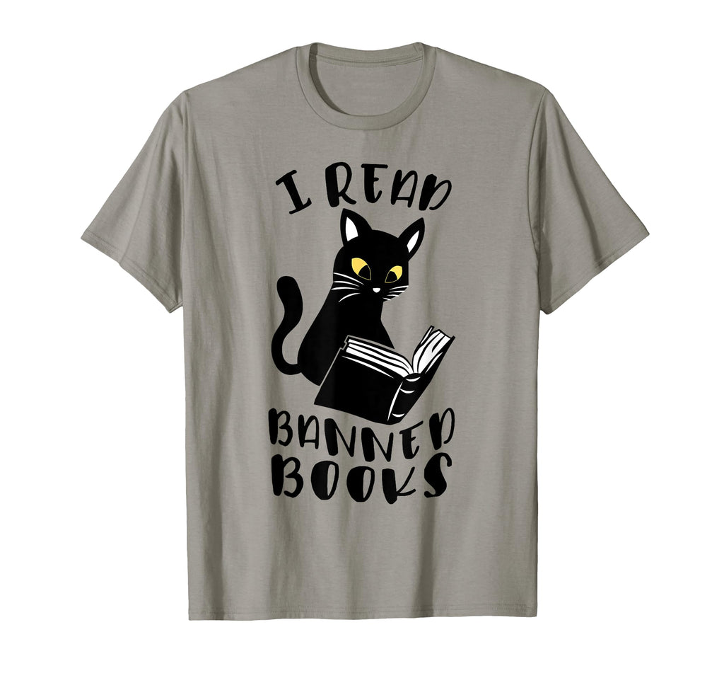 I Read Banned Books Black Cat Reader T-Shirt - Minimalist Print Unisex - T-Shirt, Sweatshirt, Hoodie