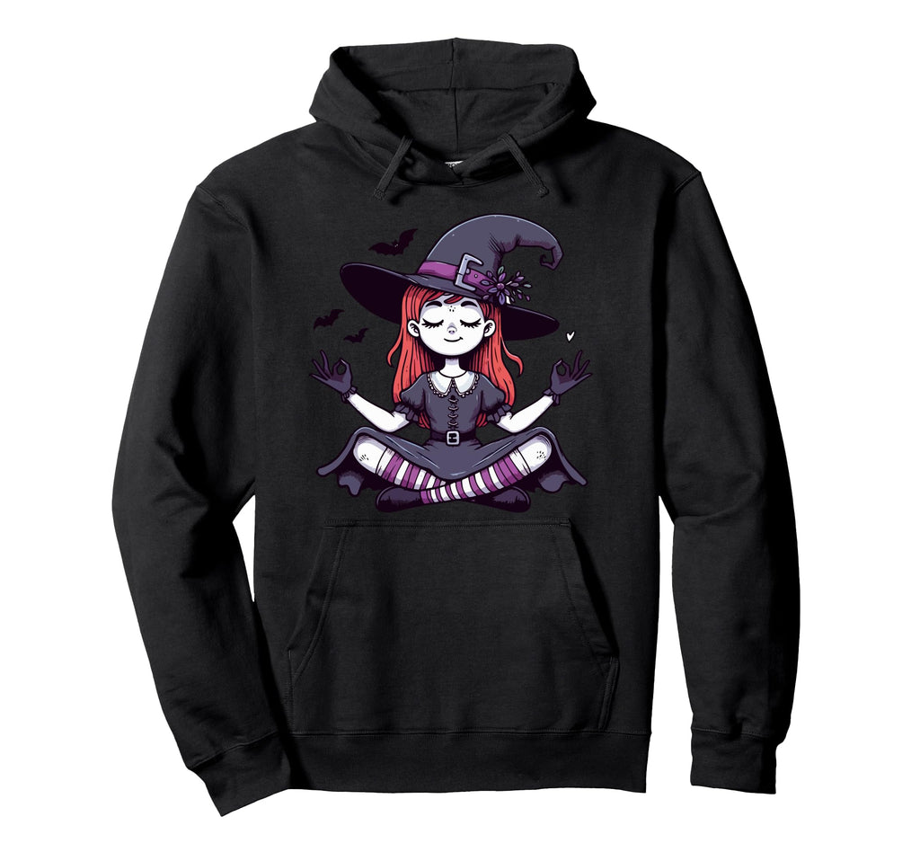 Meditation Witch Yoga Pose Relaxing Animal Hoodie - Streetwear Style Unisex - T-Shirt, Sweatshirt, Hoodie