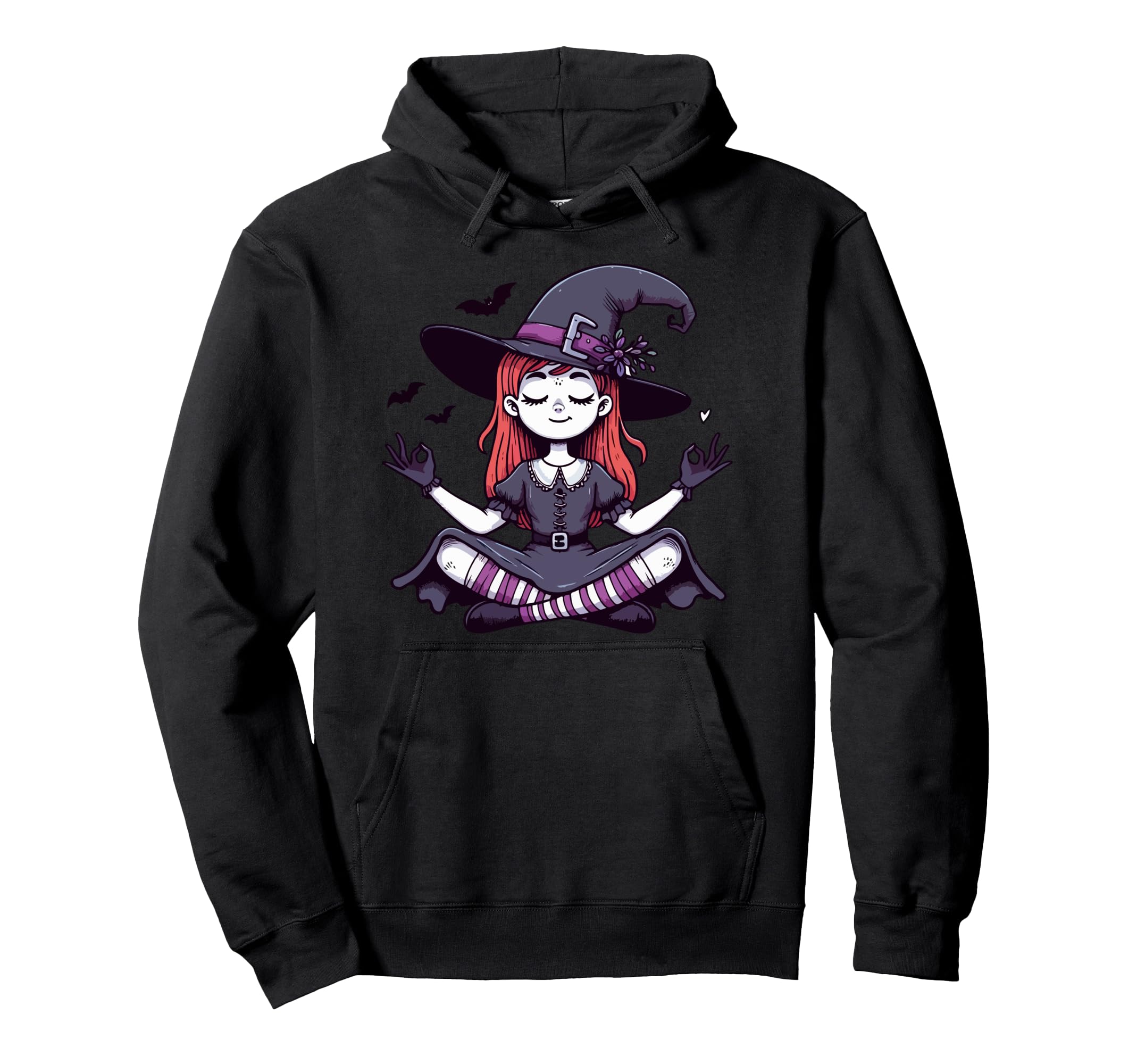 Meditation Witch Yoga Pose Relaxing Animal Hoodie - Streetwear Style Unisex - T-Shirt, Sweatshirt, Hoodie