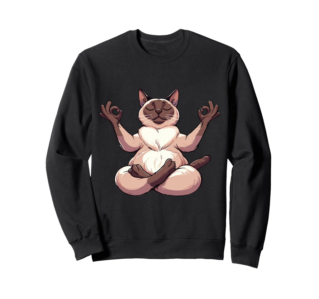 Meditation Siamese Yoga Pose Relaxing Sweatshirt - Graphic Print Men Women - T-Shirt, Sweatshirt, Hoodie