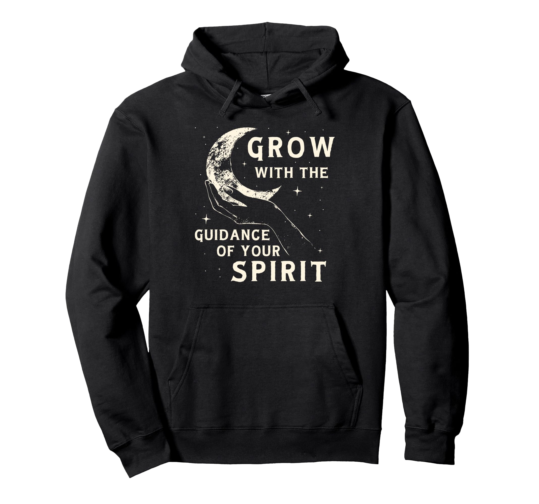 Spiritual Growth Mindset Crescent Moon Hoodie - Minimalist Print Unisex - T-Shirt, Sweatshirt, Hoodie