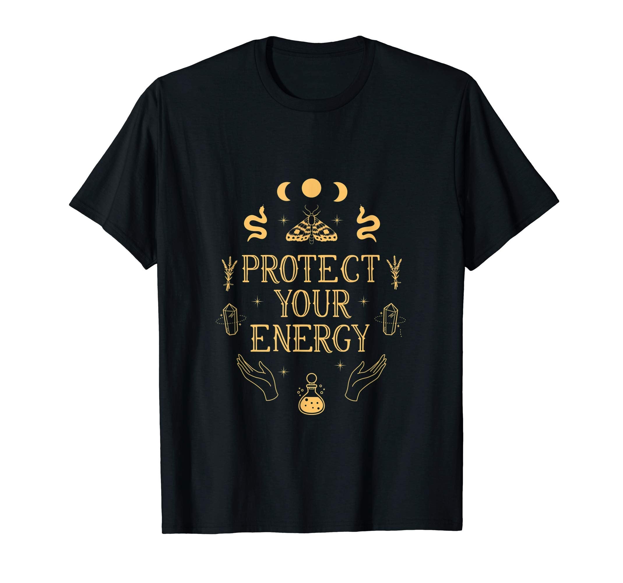 Witchy Protect Your Energy Goth Wiccan T-Shirt - Trendy Graphic for Adults - T-Shirt, Sweatshirt, Hoodie