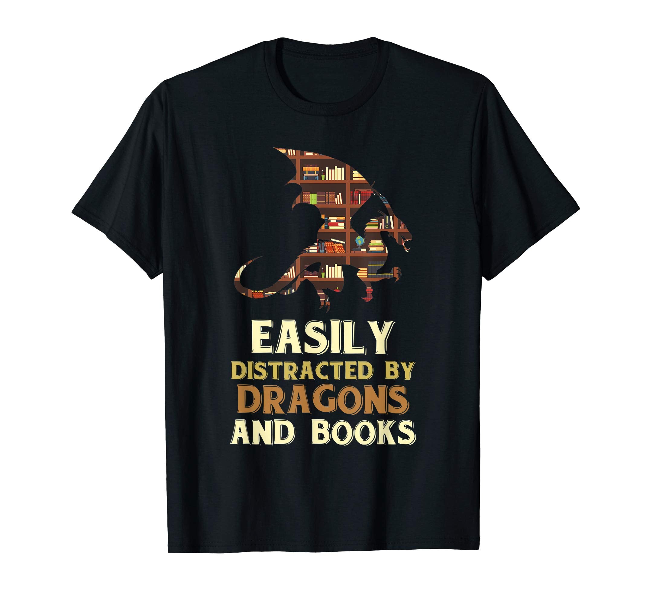 Easily Distracted Dragons And Books Dragon T-Shirt - Novelty Apparel Unisex - T-Shirt, Sweatshirt, Hoodie